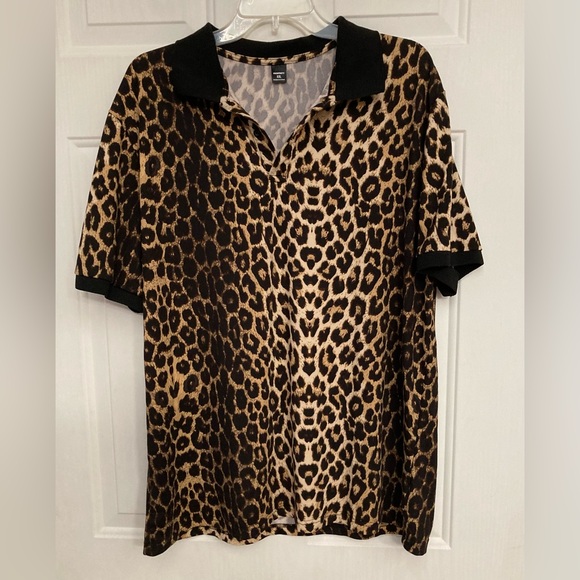 Manfinity Other - 🤩🐆🤩 MANFINITY Leopard print POLO style Shirt